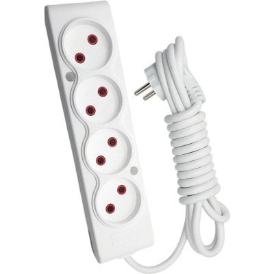Мережевий подовжувач TECCO 3м 4 поста white (8681277841477) Вінниця - фото 1