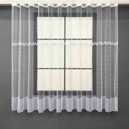 Тюль VR-Textil 1890т Фатин с вышивкой и люрексом Холодный белый 300х160 см (42-258) Киев