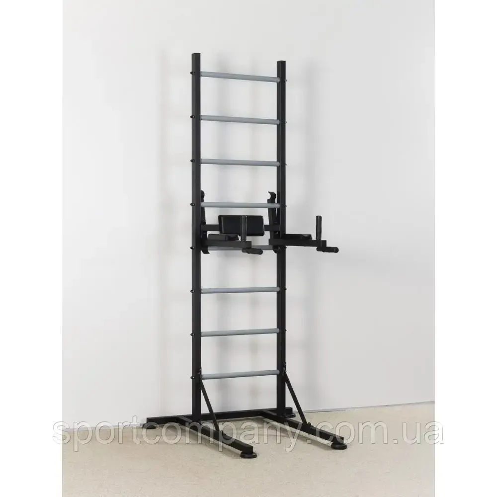 Шведская стенка передвижная Universal Black универсальная без креплений со скамьей для пресса турник брусья Каменское - изображение 3