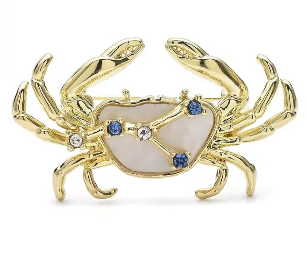 Брошка знак зодіаку "Рак" Золотистий Сміла - фото 1