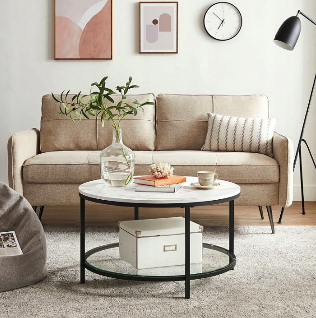 Журнальний столик Leobert Oskar круглий із мармуровою стільницею Киев - изображение 6