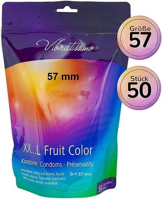 Презервативи - Vibratissimo XX ... L Fruit Color, 57 мм, 50 шт. Sex Aura Київ - фото 4