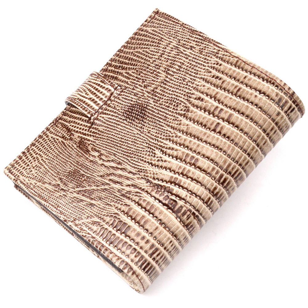 Красивый кошелек из натуральной фактурной кожи KARYA 21041 Бежевый Киев - изображение 2