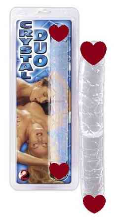 Двухсторонний фаллоимитатор Crystal Duo Double-Dong Sex Aura Киев
