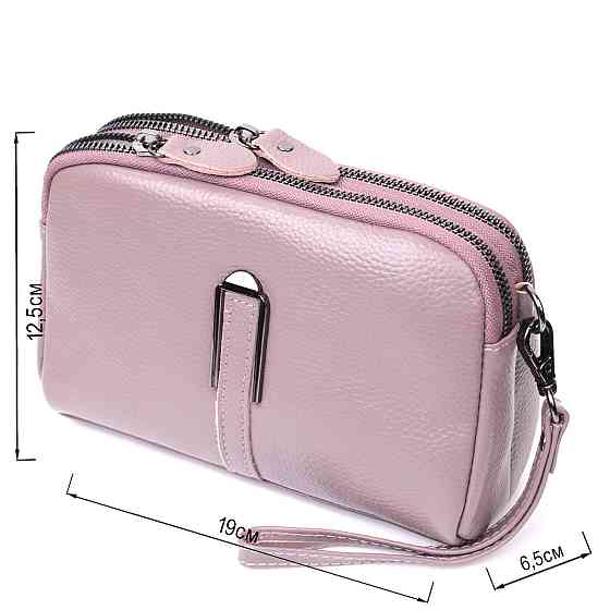 Сумка женская интересного цвета на два отделения из натуральной кожи Vintage 22279 Фиолетовая Киев