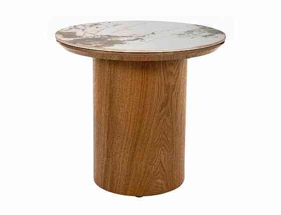 Журнальний столик RONDO білий PANDORO/дуб д.45*50 Днепр