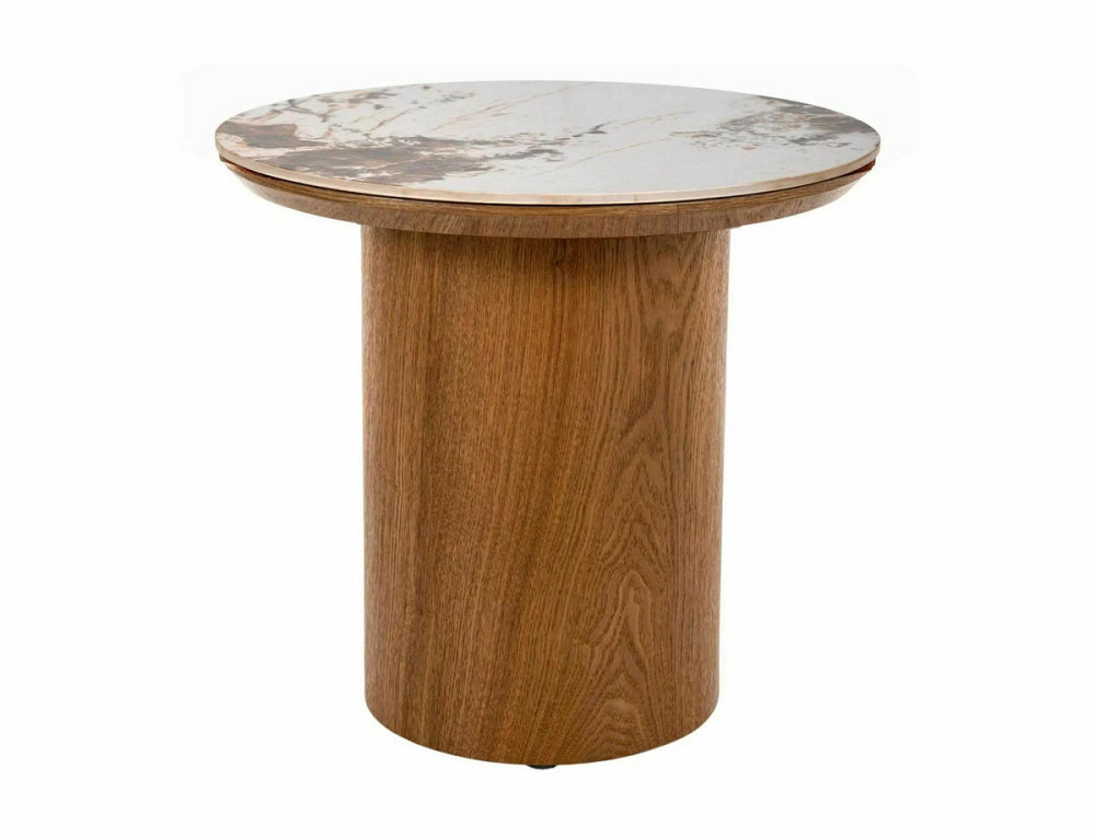 Журнальний столик RONDO білий PANDORO/дуб д.45*50 Днепр - изображение 1