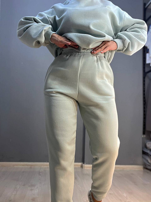 Штаны женские Pepper&mint 24-13 спортивные джоггеры резинка на талии утепленные мятные, мятный, M Киев - изображение 7