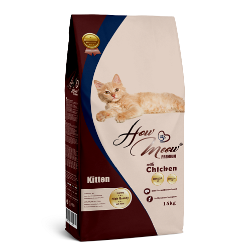Повнораціонний корм для кошенят Хау Мяу How Meow Adult Kitten з куркою 15кг Київ