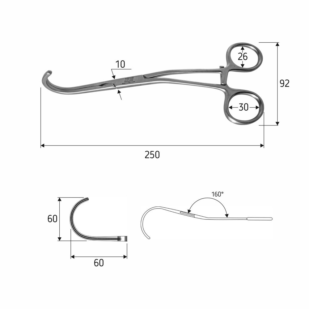 Затискач атравматичний De Bakey 25см, J-27-401 Дніпро - фото 2