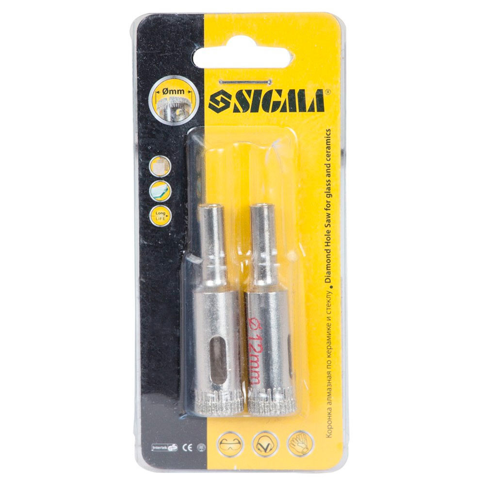 Sigma Коронки алмазные по керамике и стеклу Ø12мм (КРАТНО 2шт) SIGMA (1541121) Київ - фото 2