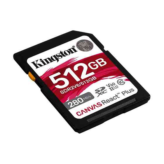 Карта пам'яті SDXC (UHS-II U3) Kingston Canvas React Plus 512Gb class 10 V60 (R280MB/s, W150MB/s) Київ
