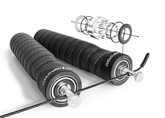 Скакалка з підшипниками та м'якою рукояткою Hop-Sport HS-P030JR сіра Київ