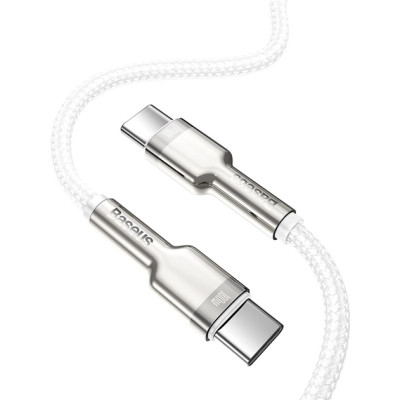 Дата кабель USB-C to USB-C 2.0 mCafule Metal PD 100W white Baseus (CATJK-D02) Вінниця - фото 10