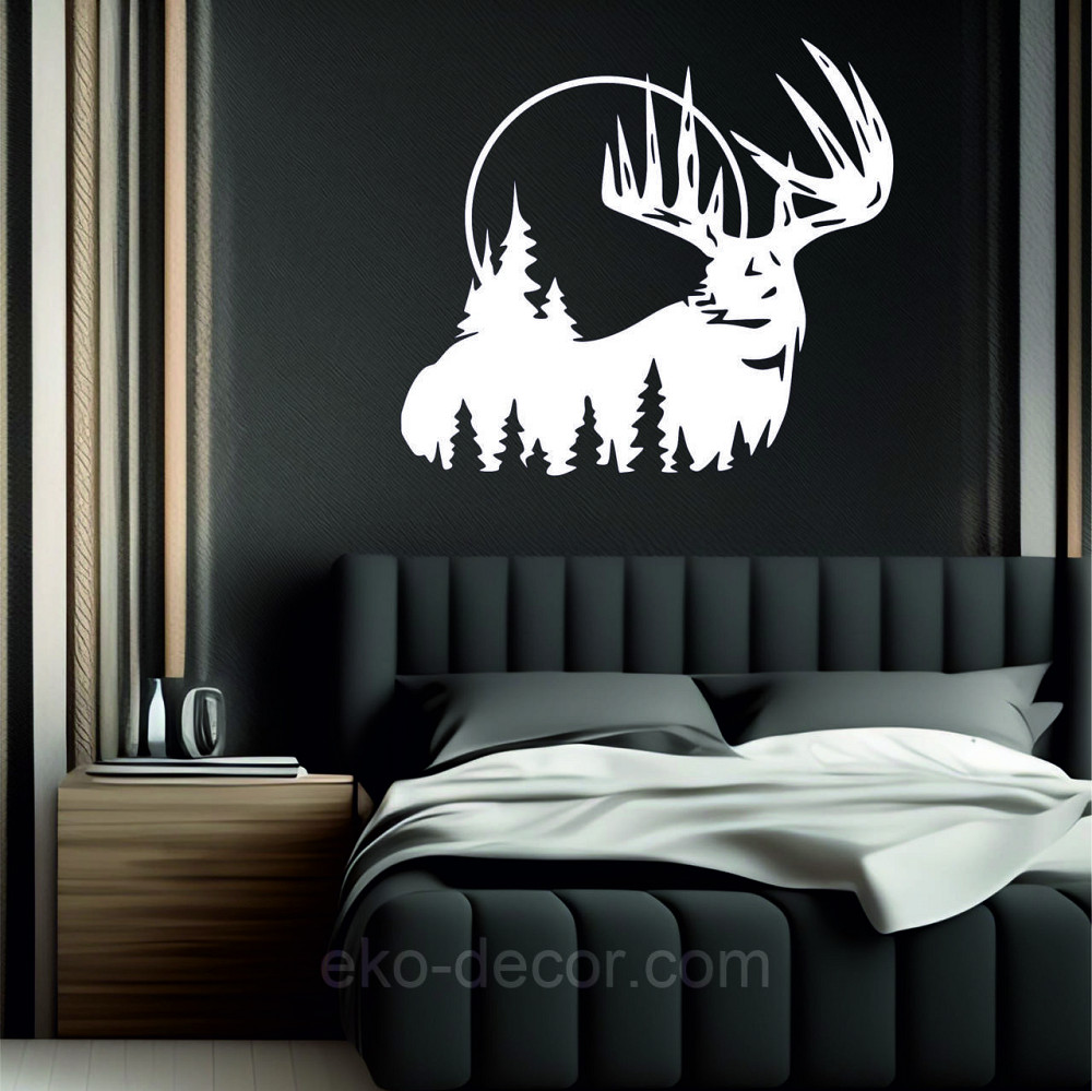 Декоративное настенное Панно «Олень» Декор на стену 110*100 см, Белый Киев - изображение 5