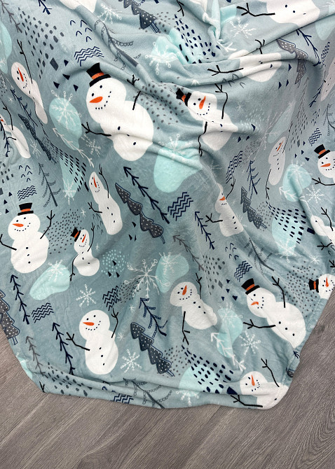 Плед-покривало Decorator WellSoft 150х210 см з різдвяним принтом Блакитний (87-283) Київ - фото 8