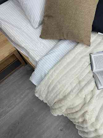 Плед-покривало смужка Шарпей 220х225 см (+-5см) Молочний (87-033) Київ