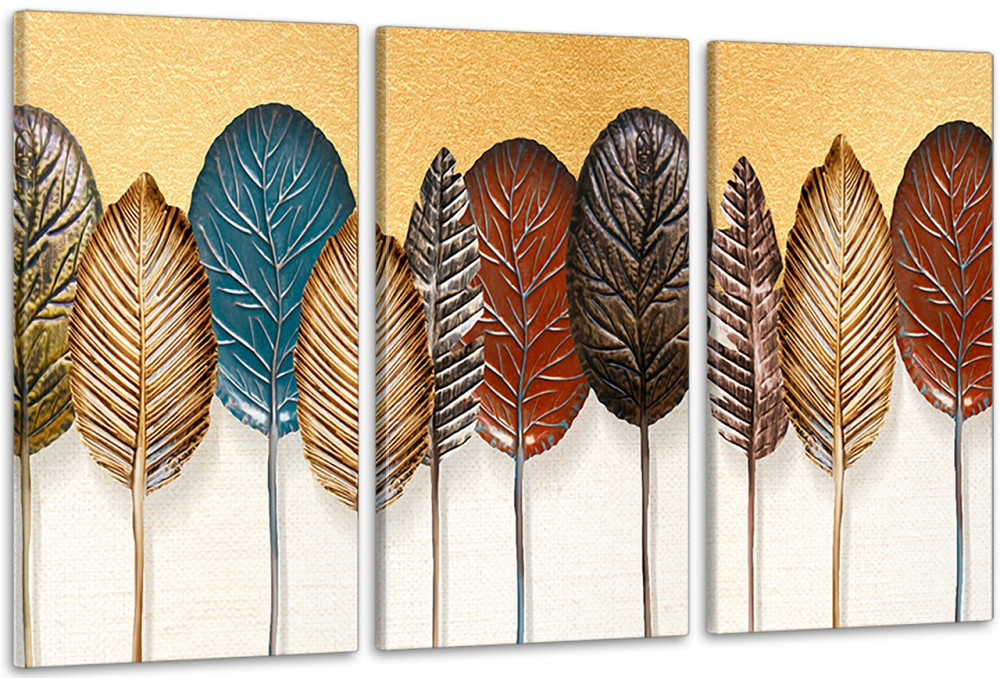 Модульная картина в гостиную / спальню   Листя    ART-200_3A 70х130 см Киев - изображение 1