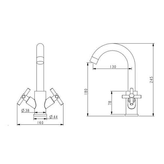 Змішувач для кухні Lidz Wind 161F двовентильний LDWIN161FNKS46098 сатин Київ