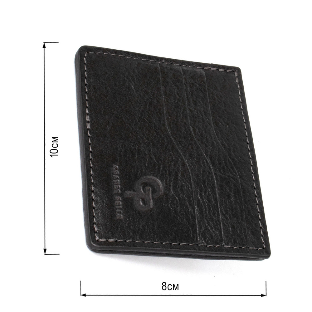 Шкіряний картхолдер Чорний (GRANDE PELLE) Київ - фото 7