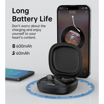 Навушники Choetech Open-ear з LED дисплеєм Black (BH-T25-BK) Вінниця - фото 3