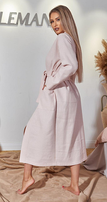 Хлопковый вафельный халат (46-48) Киев - изображение 4