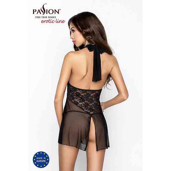 Прозора Сорочка приталена Passion TARANEE CHEMISE L/XL, black, трусики Sex Aura Київ