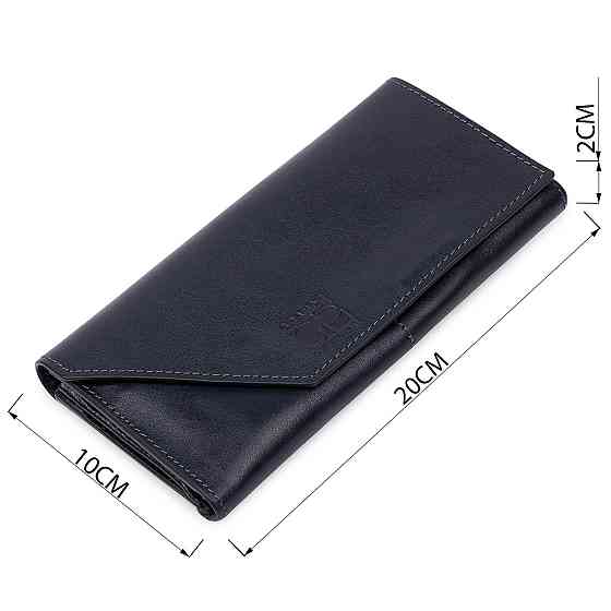 Горизонтальне стильне портмоне унісекс GRANDE PELLE 11557 Синій Київ