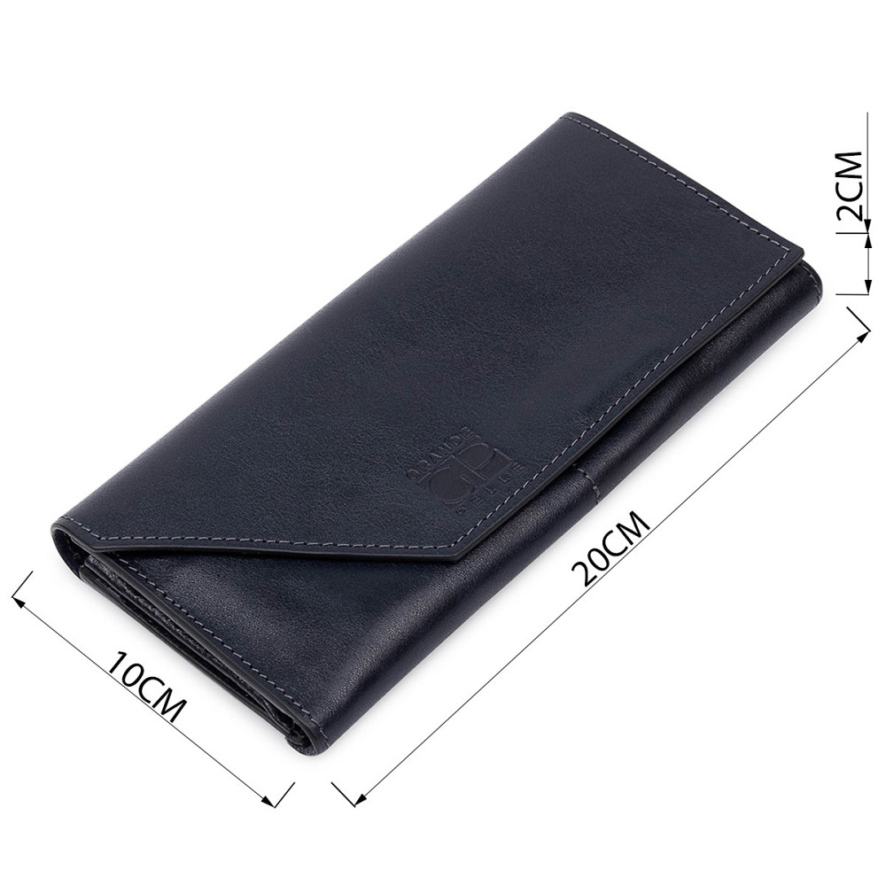 Горизонтальне стильне портмоне унісекс GRANDE PELLE 11557 Синій Київ - фото 3