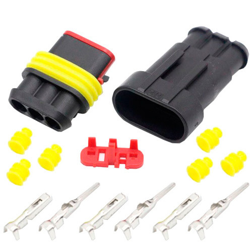 Разъем автомобильный электрический герметичный DJ7031-1.5 комплект 3pin Винница - изображение 1