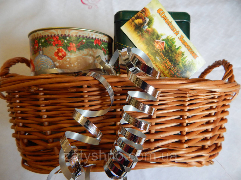 Плетеная корзина с ручками для подарков Киев - изображение 1