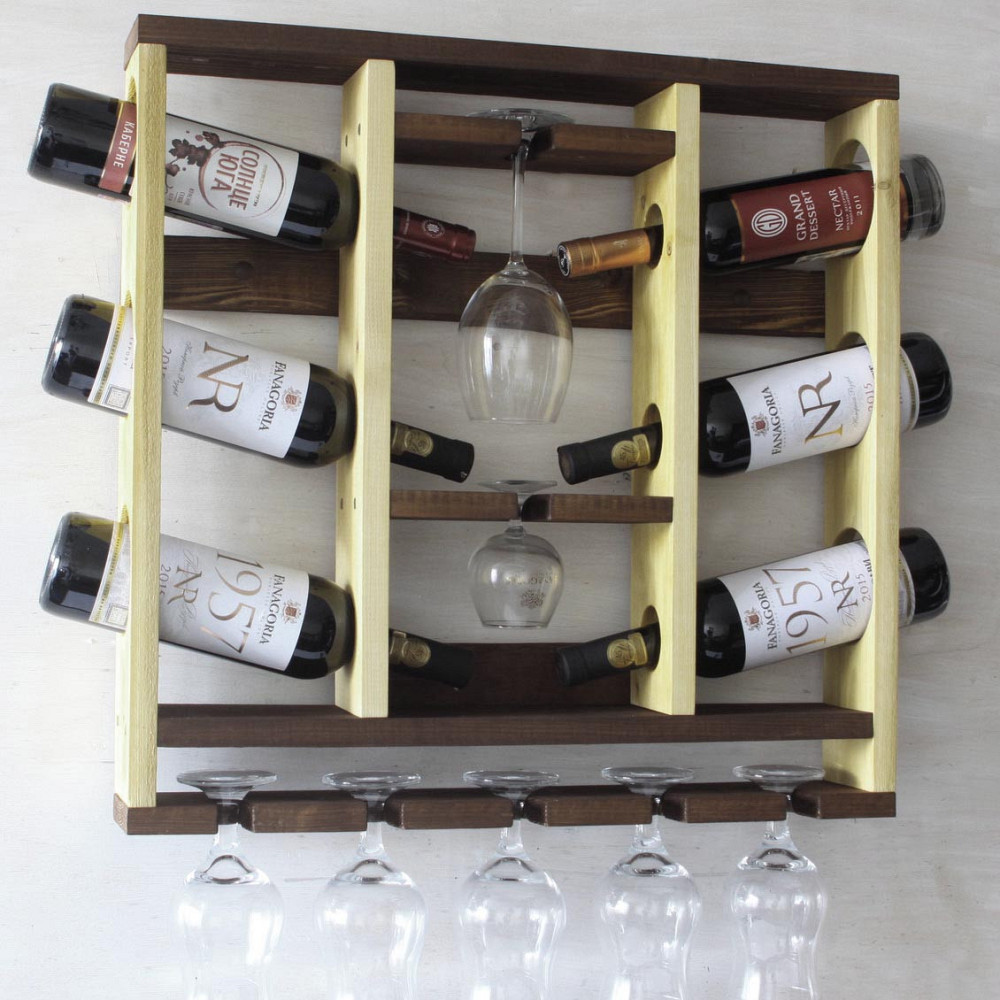 Настінна винна полиця "Івакі" бланже-капучино Миколаїв - фото 1