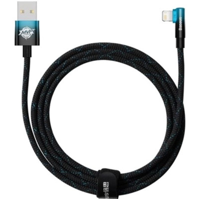 Дата кабель USB 2.0 AM to Lightning 2.0m 2.4A 90° corner black/blue Baseus (CAVP000121) Вінниця - фото 2