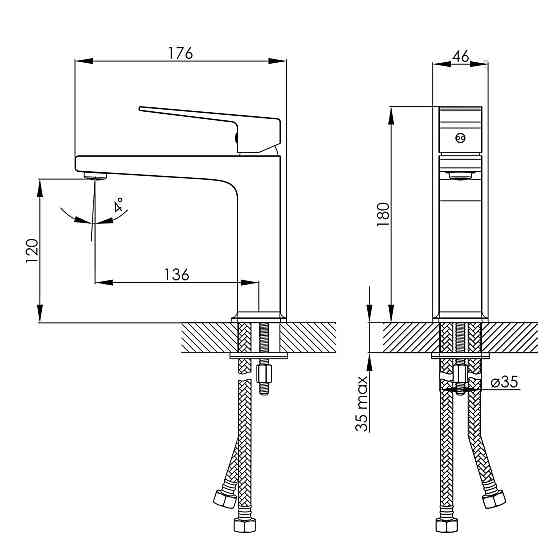 Смеситель для умывальника IMPRESE VIOLIK черный\матовый f03510810AA Киев