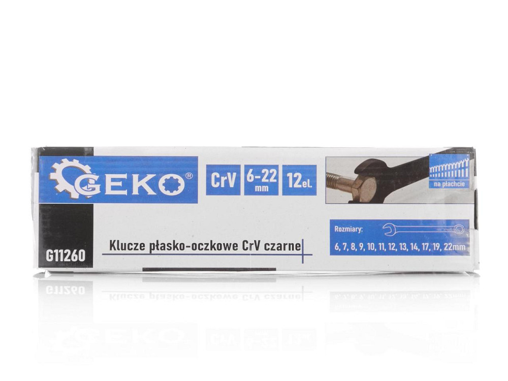 Рожково-накидні ключі "GEKO" чорні комплект 12 штук (6-22) Київ - фото 5