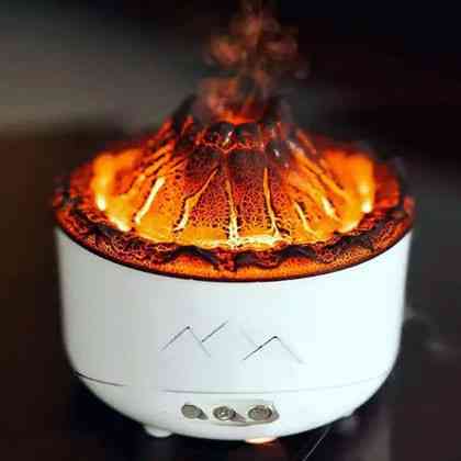 Зволожувач повітря Вулкан з ефектом полум'я та підсвічуванням зволожувач-нічник Аромадіфузор RT-942 з підсвічуванням Київ