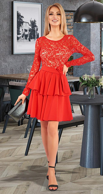 Комбинированное платье с гипюром (42) Киев - изображение 2