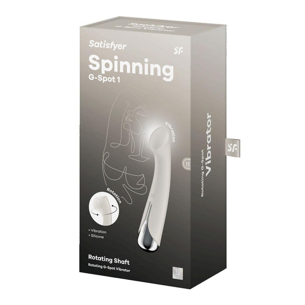 Вібратор з ротацією Satisfyer Spinning G-Spot 1 Beige, плоский майданчик для стимуляції точки G Sex Aura Київ - фото 8