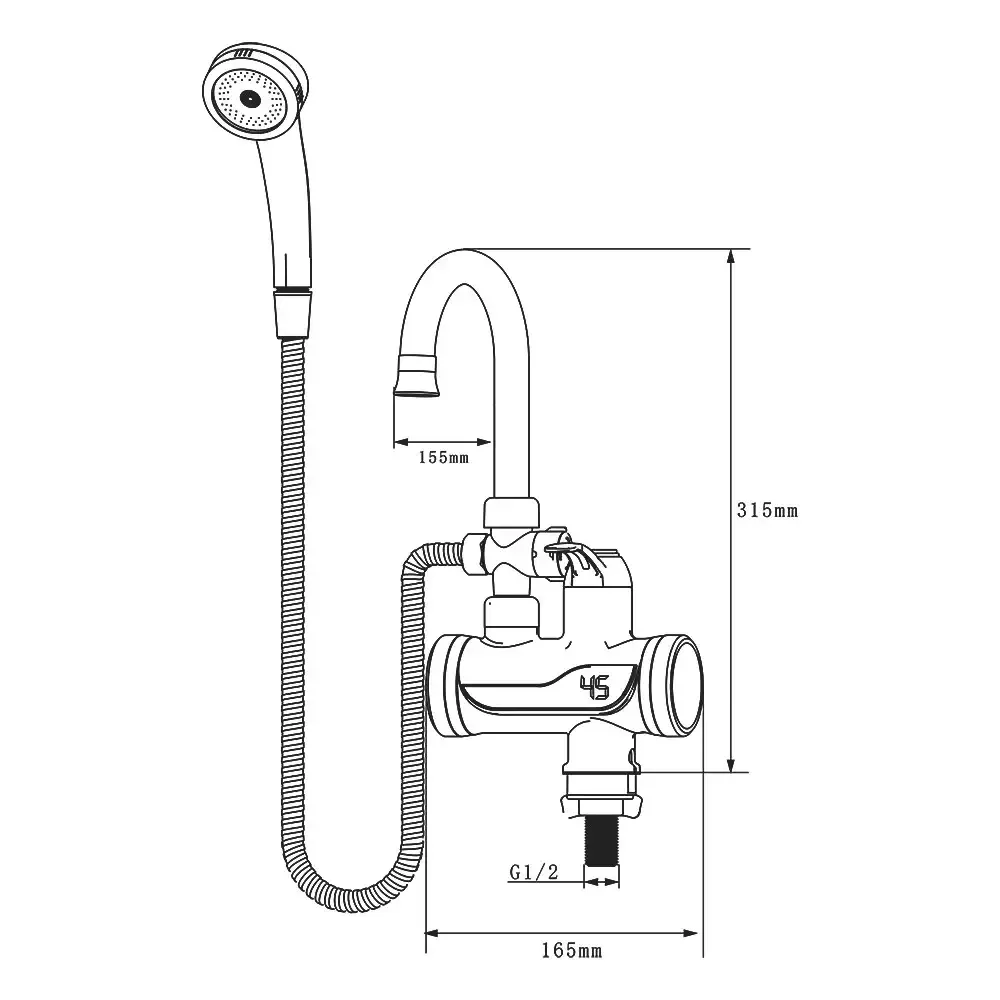 Проточний кран водонагрівач WEZER SDR-B07STP з душовою лійкою Київ - фото 7