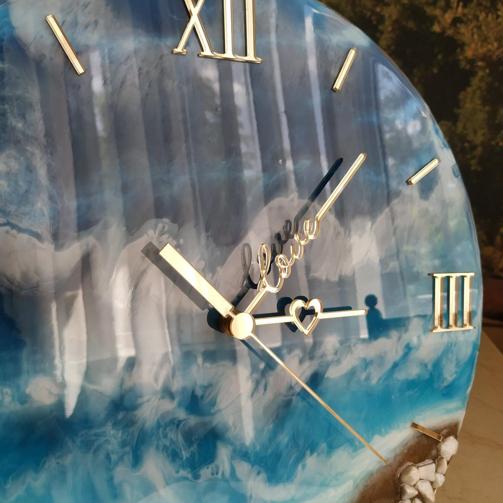 Часы настенные 40 см из эпоксидной смолы ручной работы Днепр - изображение 7