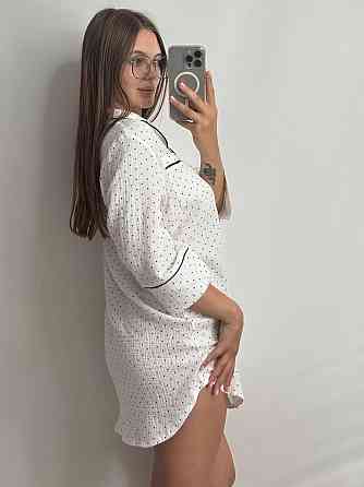 Жіноча муслінова нічна сорочка Чорний горох XL-2XL Харків