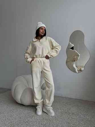 Жіночий теплий костюм двійка у спортивному стилі турецький двосторонній фліс Одеса