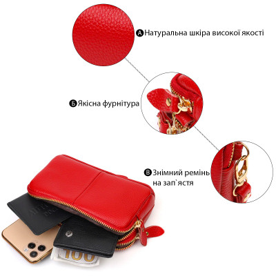 Сумка Vintage Из натуральной кожи Красная (22090) Винница - изображение 8