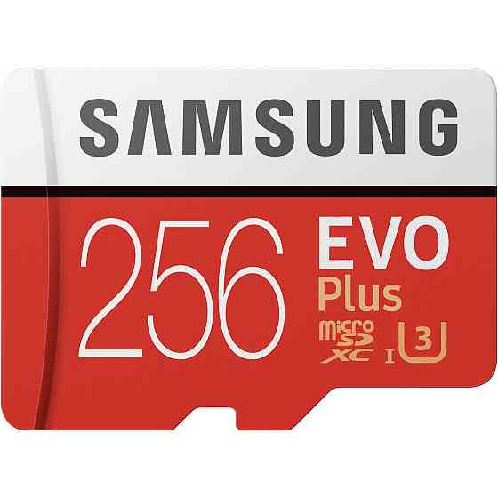 microSDXC (UHS-1 U3) Samsung EVO Plus 256Gb class 10 (R-100Mb/s, W-90Mb/s) (adapter SD) Киев