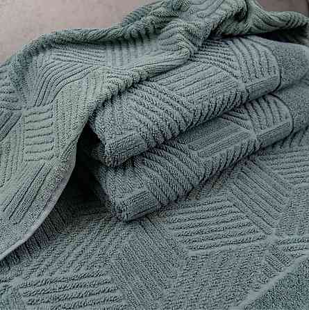 Комплект махрових рушників Уельс 2шт GM Textile 50х90см, 70х140см 500г/м2 (Темно-М'ятний) Суми