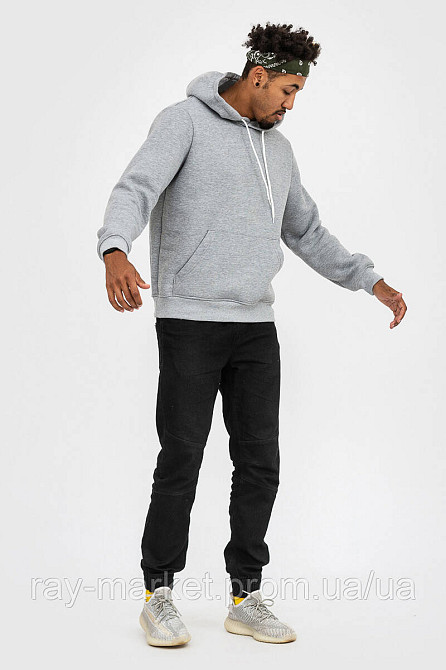 Худі базове утеплене Ray Basic чоловічий сірий меланж (U0401M-Grey Heather) XL Київ - фото 5