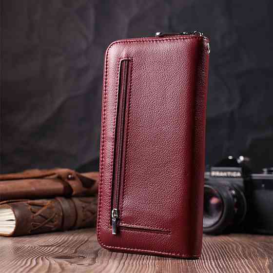 Кошелек-клатч для женщин на одно отделение из натуральной кожи ST Leather 22560 Бордовый Киев