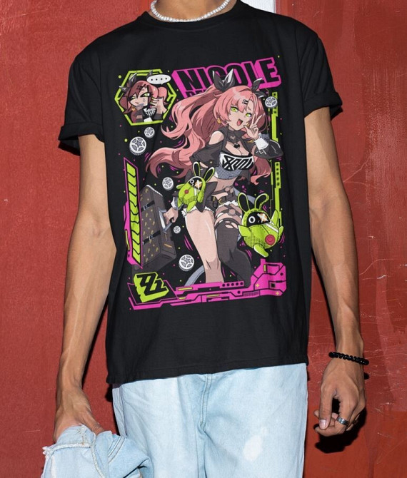 Футболка для мальчика аниме Зенлесс Зоне Зеро Николе оверсайз (рост от 165 до 180 ) Черний AnimeJ0929m Днепр - изображение 1