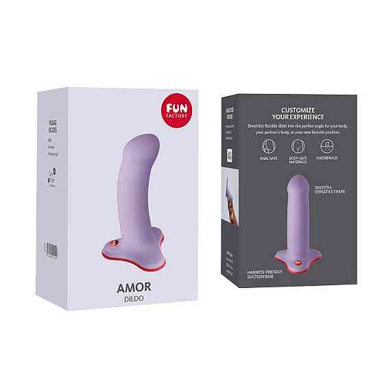 Фаллоимитатор Fun Factory AMOR, сиреневый, длина 14,6 см, диаметр 3,7 см, изогнутый Sex Aura Киев