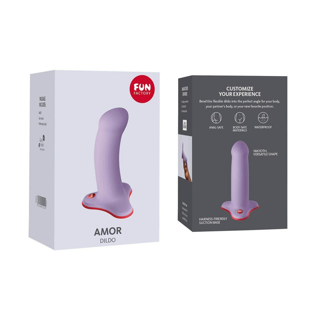 Фаллоимитатор Fun Factory AMOR, сиреневый, длина 14,6 см, диаметр 3,7 см, изогнутый Sex Aura Киев - изображение 6